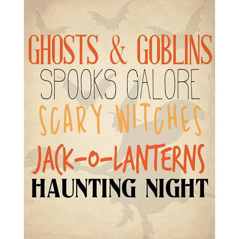 Ghost and Goblins Black Modern Wood Framed Art Print by Allen, Kimberly