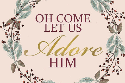 Oh Come Let Us Black Ornate Wood Framed Art Print with Double Matting by Allen, Kimberly