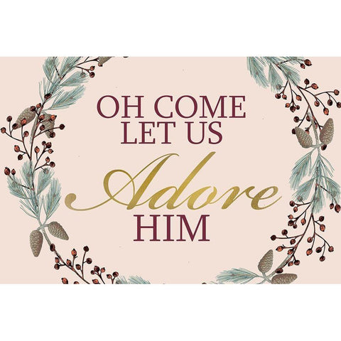Oh Come Let Us White Modern Wood Framed Art Print by Allen, Kimberly