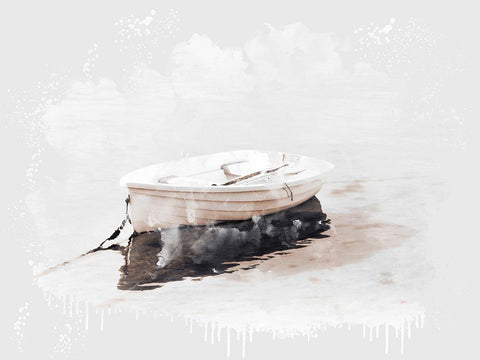 Row Boat Black Ornate Wood Framed Art Print with Double Matting by Allen, Kimberly