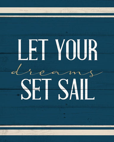 Set Sail 2 White Modern Wood Framed Art Print with Double Matting by Allen, Kimberly