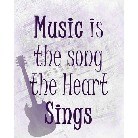 Music is the Song White Modern Wood Framed Art Print by Allen, Kimberly