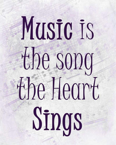 Music is the Song A White Modern Wood Framed Art Print with Double Matting by Allen, Kimberly