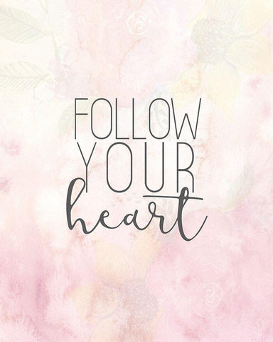 Follow your Heart Black Ornate Wood Framed Art Print with Double Matting by Allen, Kimberly