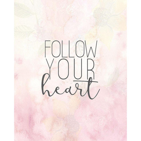 Follow your Heart Gold Ornate Wood Framed Art Print with Double Matting by Allen, Kimberly