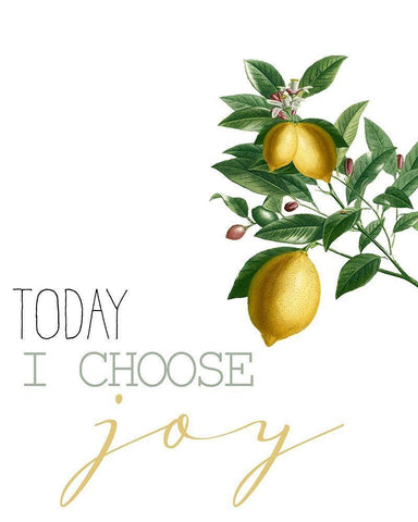 Today I Choose Joy White Modern Wood Framed Art Print with Double Matting by Allen, Kimberly