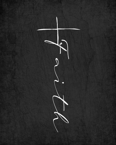 Faith Cross Black Ornate Wood Framed Art Print with Double Matting by Allen, Kimberly