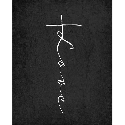 Love Cross Black Modern Wood Framed Art Print with Double Matting by Allen, Kimberly