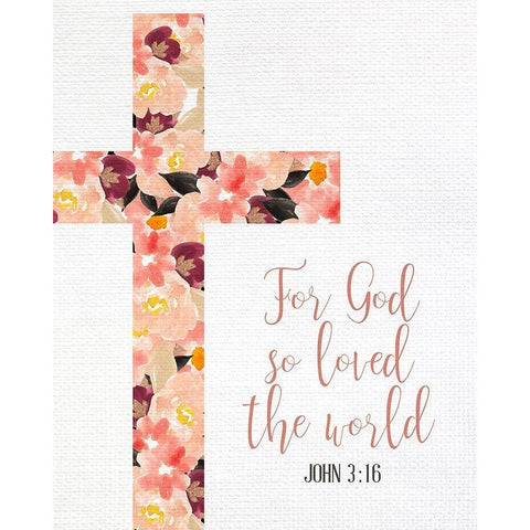 For God so Loved White Modern Wood Framed Art Print by Allen, Kimberly
