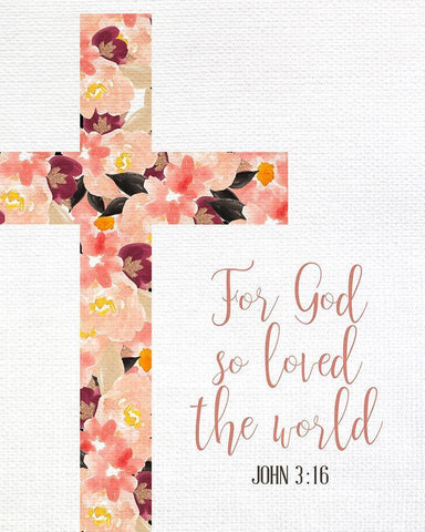 For God so Loved Black Ornate Wood Framed Art Print with Double Matting by Allen, Kimberly