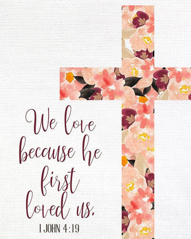 We Love White Modern Wood Framed Art Print with Double Matting by Allen, Kimberly