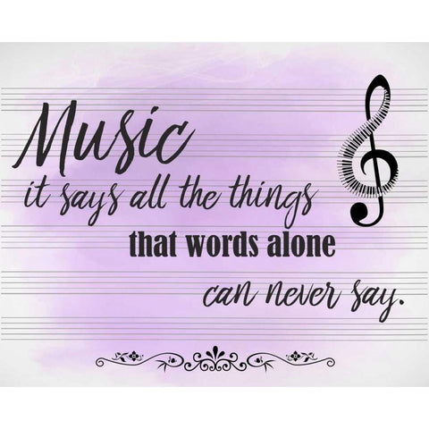 Music it Says White Modern Wood Framed Art Print by Allen, Kimberly