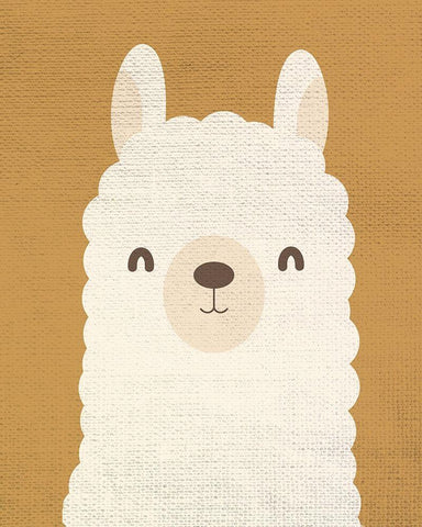 Llama Love 2 White Modern Wood Framed Art Print with Double Matting by Allen, Kimberly