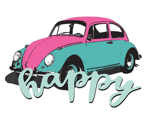 Happy 1 White Modern Wood Framed Art Print with Double Matting by Allen, Kimberly