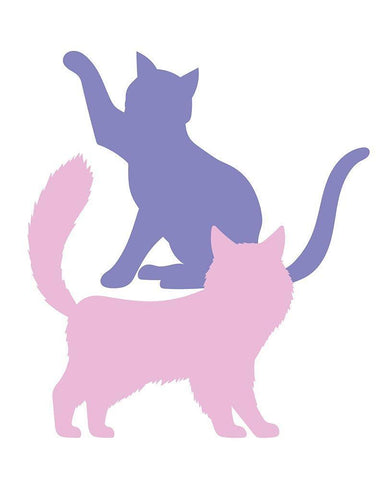 Cats Cats 1 White Modern Wood Framed Art Print with Double Matting by Allen, Kimberly