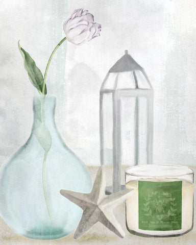 Seaside Escape 1 White Modern Wood Framed Art Print with Double Matting by Allen, Kimberly