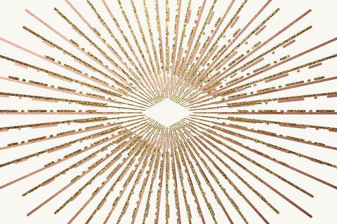 Vintage Burst 1 White Modern Wood Framed Art Print with Double Matting by Kimberly, Allen