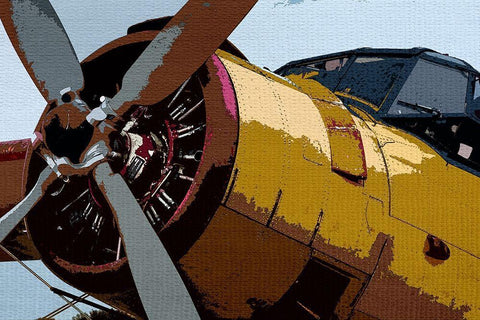 Propeller White Modern Wood Framed Art Print with Double Matting by Allen, Kimberly