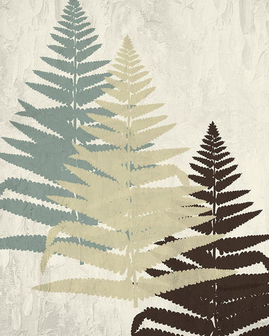 Fern 2 White Modern Wood Framed Art Print with Double Matting by Allen, Kimberly