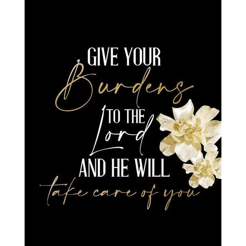 Give Your Burdens Black Modern Wood Framed Art Print by Allen, Kimberly