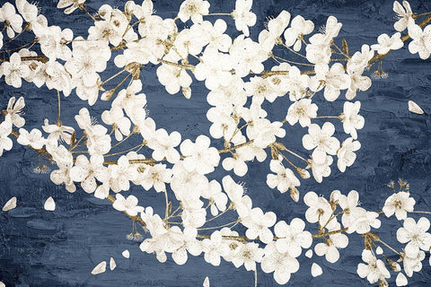 Magnolia Blues White Modern Wood Framed Art Print with Double Matting by Allen, Kimberly
