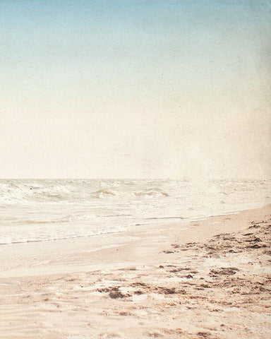 Beach Waves 2 White Modern Wood Framed Art Print with Double Matting by Allen, Kimberly