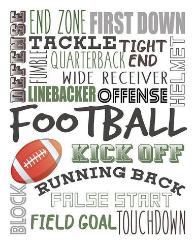 Football Black Ornate Wood Framed Art Print with Double Matting by Allen, Kimberly