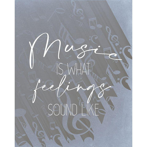 Music Feelings White Modern Wood Framed Art Print by Allen, Kimberly