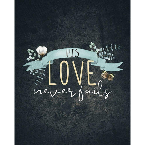 His Love Never Fails Gold Ornate Wood Framed Art Print with Double Matting by Allen, Kimberly