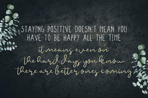 Staying Positive V2 Black Ornate Wood Framed Art Print with Double Matting by Allen, Kimberly
