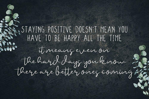 Staying Positive V3 White Modern Wood Framed Art Print with Double Matting by Allen, Kimberly