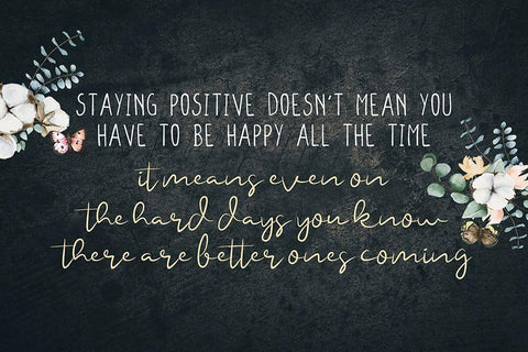 Staying Positive White Modern Wood Framed Art Print with Double Matting by Allen, Kimberly