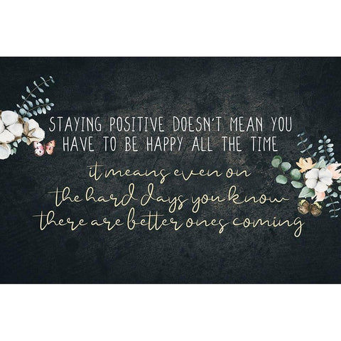Staying Positive Black Modern Wood Framed Art Print by Allen, Kimberly