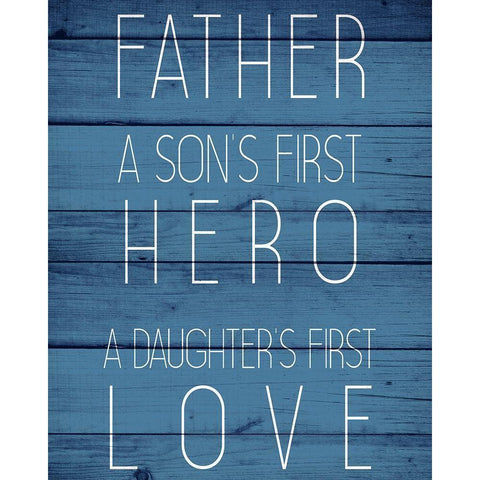 Father Hero Black Modern Wood Framed Art Print with Double Matting by Allen, Kimberly