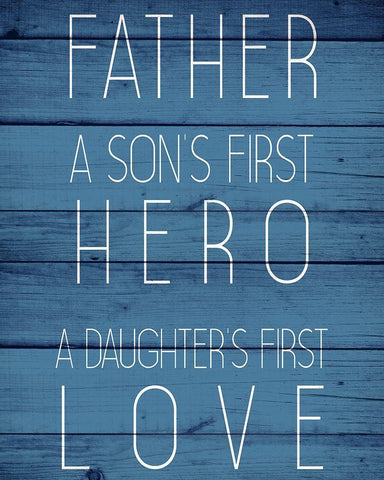 Father Hero White Modern Wood Framed Art Print with Double Matting by Allen, Kimberly