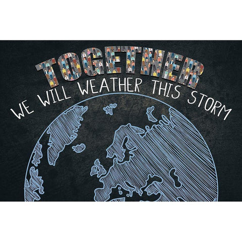 Together We Will Black Modern Wood Framed Art Print with Double Matting by Allen, Kimberly