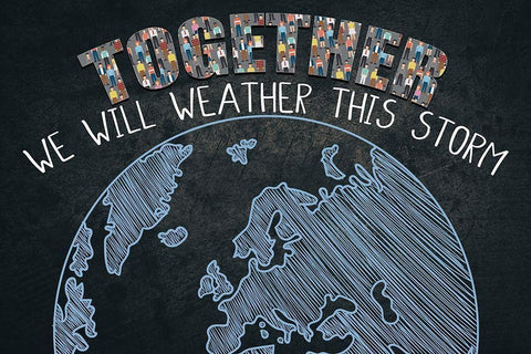 Together We Will Black Ornate Wood Framed Art Print with Double Matting by Allen, Kimberly