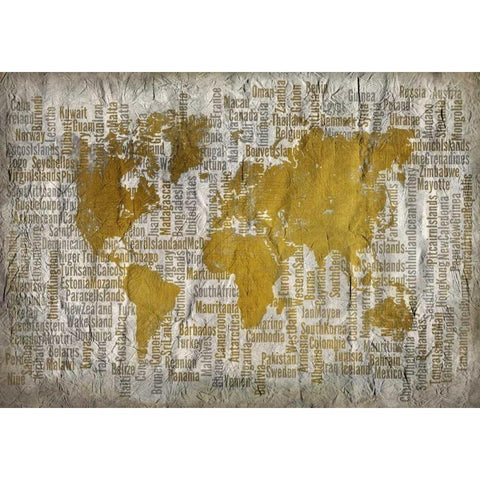 Map of the World White Modern Wood Framed Art Print by Allen, Kimberly