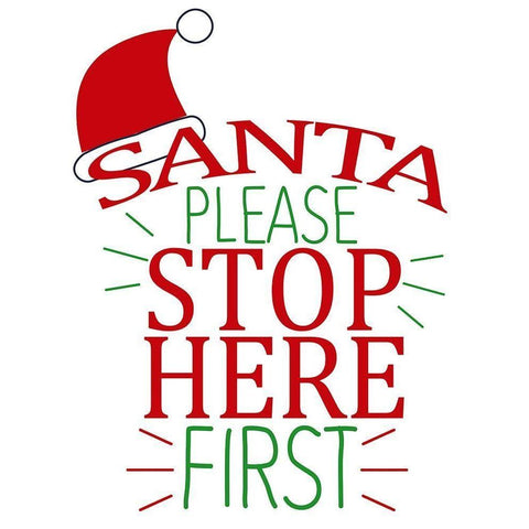 Santa Please Black Modern Wood Framed Art Print with Double Matting by Allen, Kimberly