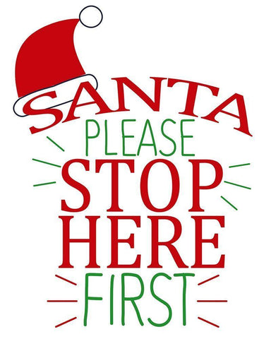 Santa Please Black Ornate Wood Framed Art Print with Double Matting by Allen, Kimberly