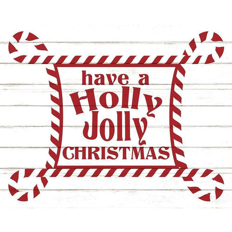 Holly Jolly Christmas Black Modern Wood Framed Art Print by Allen, Kimberly