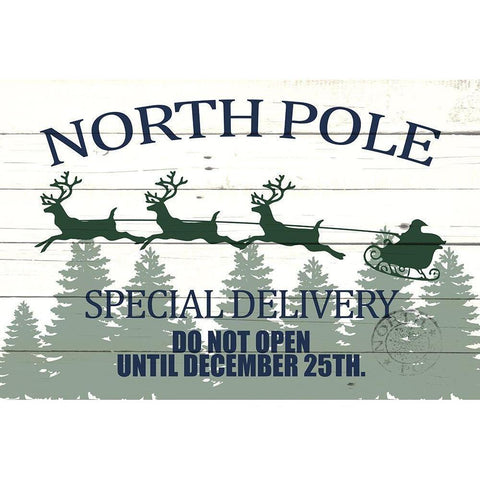 North Pole Special Delivery White Modern Wood Framed Art Print by Allen, Kimberly