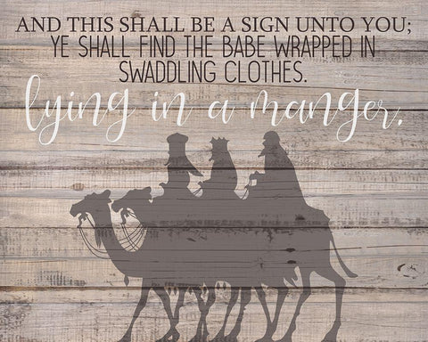 Lying in a Manger Black Ornate Wood Framed Art Print with Double Matting by Allen, Kimberly