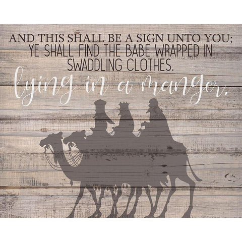 Lying in a Manger Black Modern Wood Framed Art Print by Allen, Kimberly