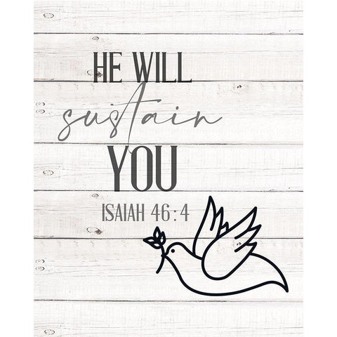 He will Sustain Gold Ornate Wood Framed Art Print with Double Matting by Allen, Kimberly