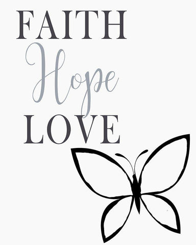 Faith Family 1 White Modern Wood Framed Art Print with Double Matting by Allen, Kimberly
