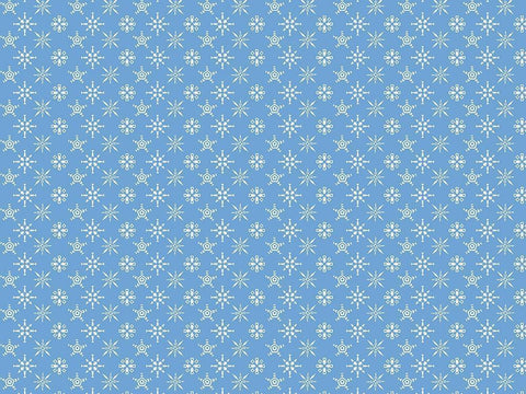 Blue Snowflakes White Modern Wood Framed Art Print with Double Matting by Allen, Kimberly
