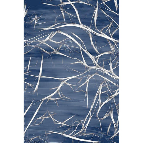 Branching Blue 1 Black Modern Wood Framed Art Print with Double Matting by Allen, Kimberly