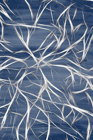 Branching Blue 2 White Modern Wood Framed Art Print with Double Matting by Allen, Kimberly