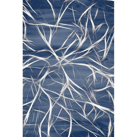 Branching Blue 2 Black Modern Wood Framed Art Print with Double Matting by Allen, Kimberly